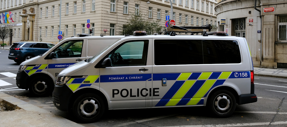 Police cars in Prague by Alexandros Michailidis via Shutterstock