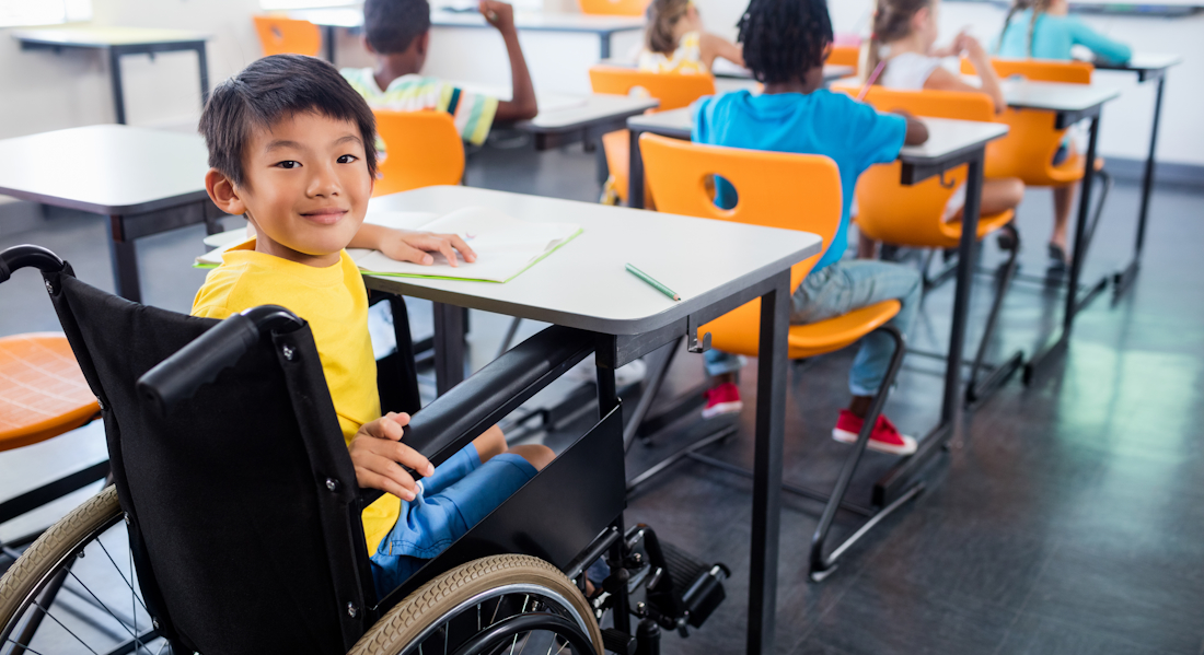 student using a wheelchair